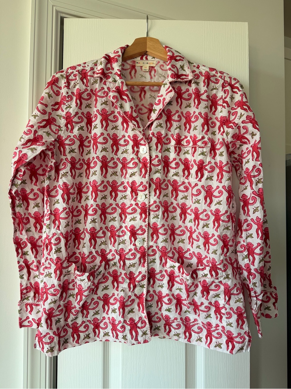 Roller Rabbit Pink Monkey Print Pajama Set - Picture 2 of 9